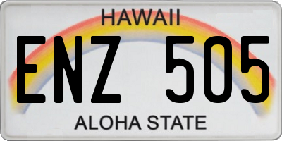 HI license plate ENZ505