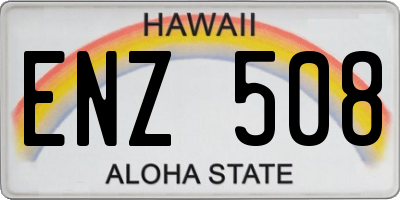 HI license plate ENZ508