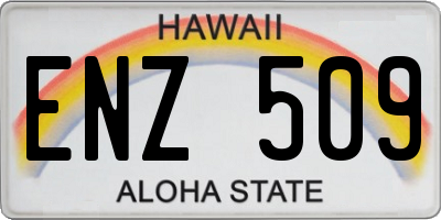 HI license plate ENZ509