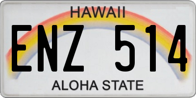 HI license plate ENZ514