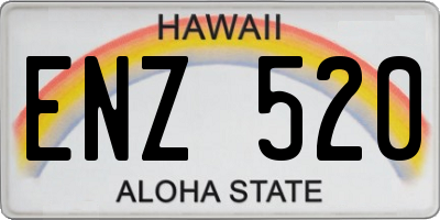 HI license plate ENZ520