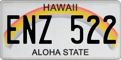HI license plate ENZ522