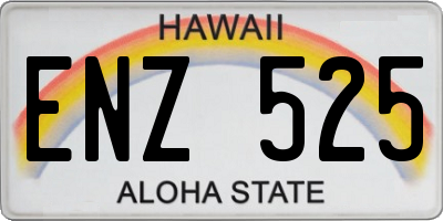 HI license plate ENZ525