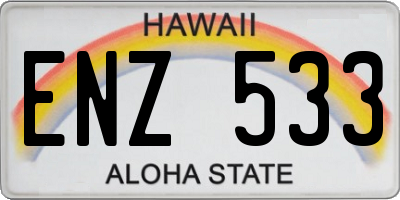 HI license plate ENZ533
