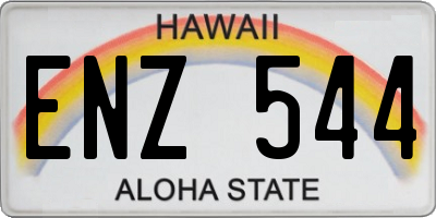 HI license plate ENZ544