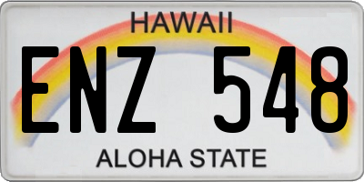 HI license plate ENZ548