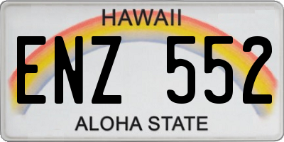 HI license plate ENZ552