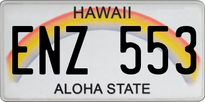 HI license plate ENZ553