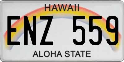 HI license plate ENZ559