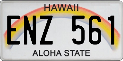 HI license plate ENZ561