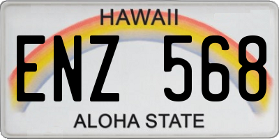 HI license plate ENZ568