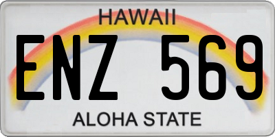 HI license plate ENZ569