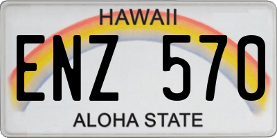 HI license plate ENZ570