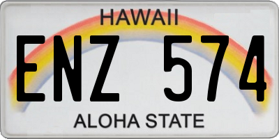 HI license plate ENZ574