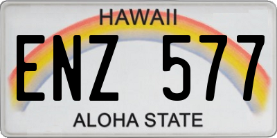 HI license plate ENZ577