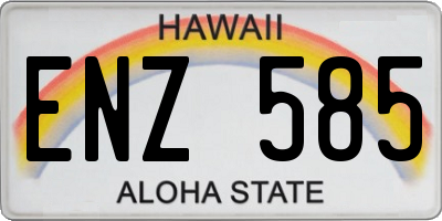 HI license plate ENZ585