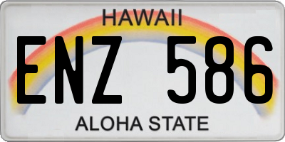 HI license plate ENZ586