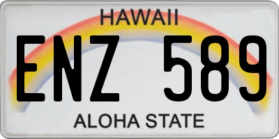 HI license plate ENZ589