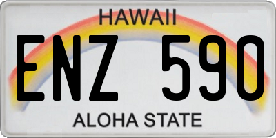 HI license plate ENZ590