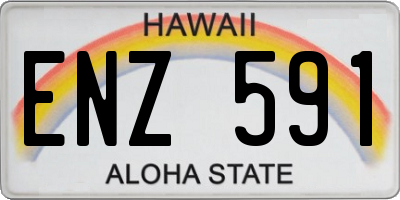 HI license plate ENZ591