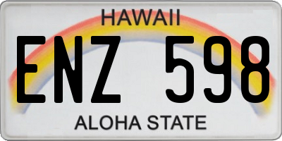 HI license plate ENZ598
