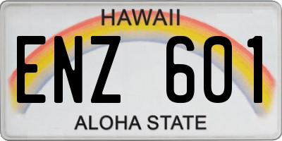 HI license plate ENZ601