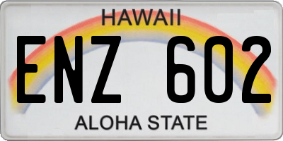 HI license plate ENZ602