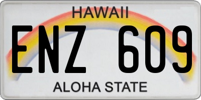 HI license plate ENZ609