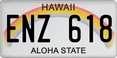 HI license plate ENZ618