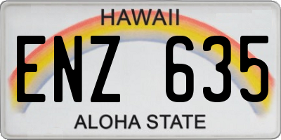HI license plate ENZ635