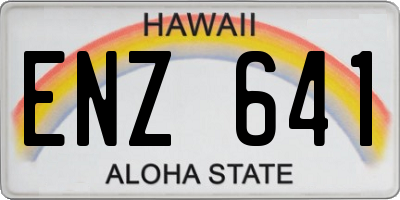 HI license plate ENZ641