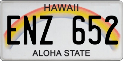 HI license plate ENZ652