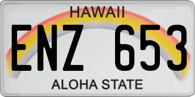 HI license plate ENZ653