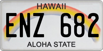 HI license plate ENZ682
