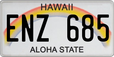 HI license plate ENZ685