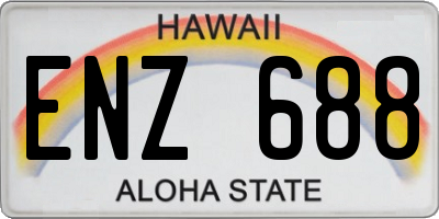 HI license plate ENZ688
