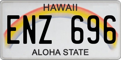 HI license plate ENZ696