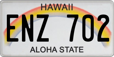 HI license plate ENZ702