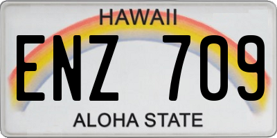 HI license plate ENZ709