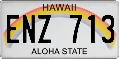 HI license plate ENZ713