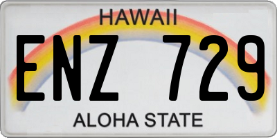 HI license plate ENZ729