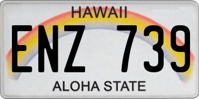 HI license plate ENZ739