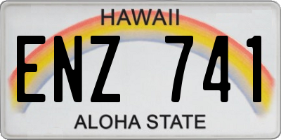 HI license plate ENZ741