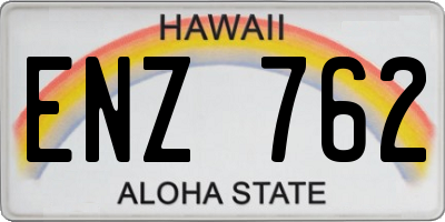 HI license plate ENZ762