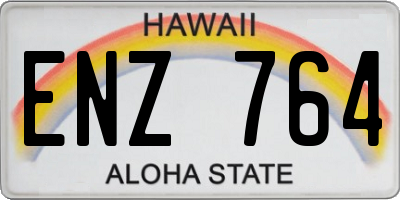 HI license plate ENZ764