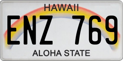 HI license plate ENZ769