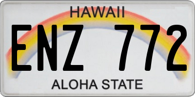HI license plate ENZ772