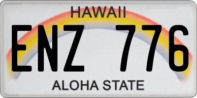 HI license plate ENZ776