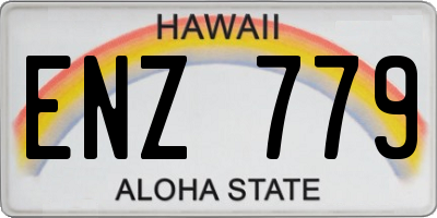 HI license plate ENZ779