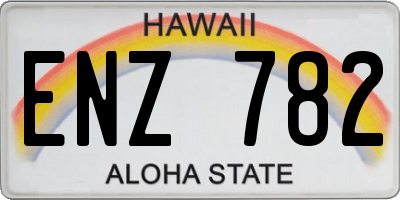 HI license plate ENZ782